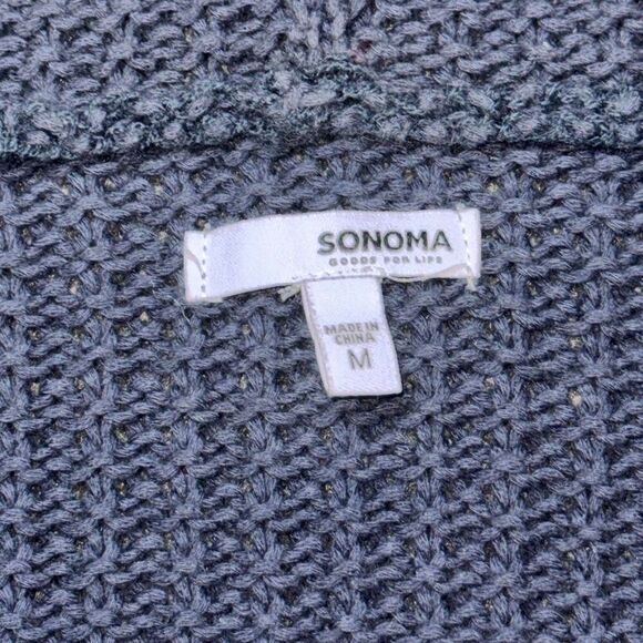 Sonoma Navy Blue Knit Cardigan Sweater with Hood - Picture 7 of 8